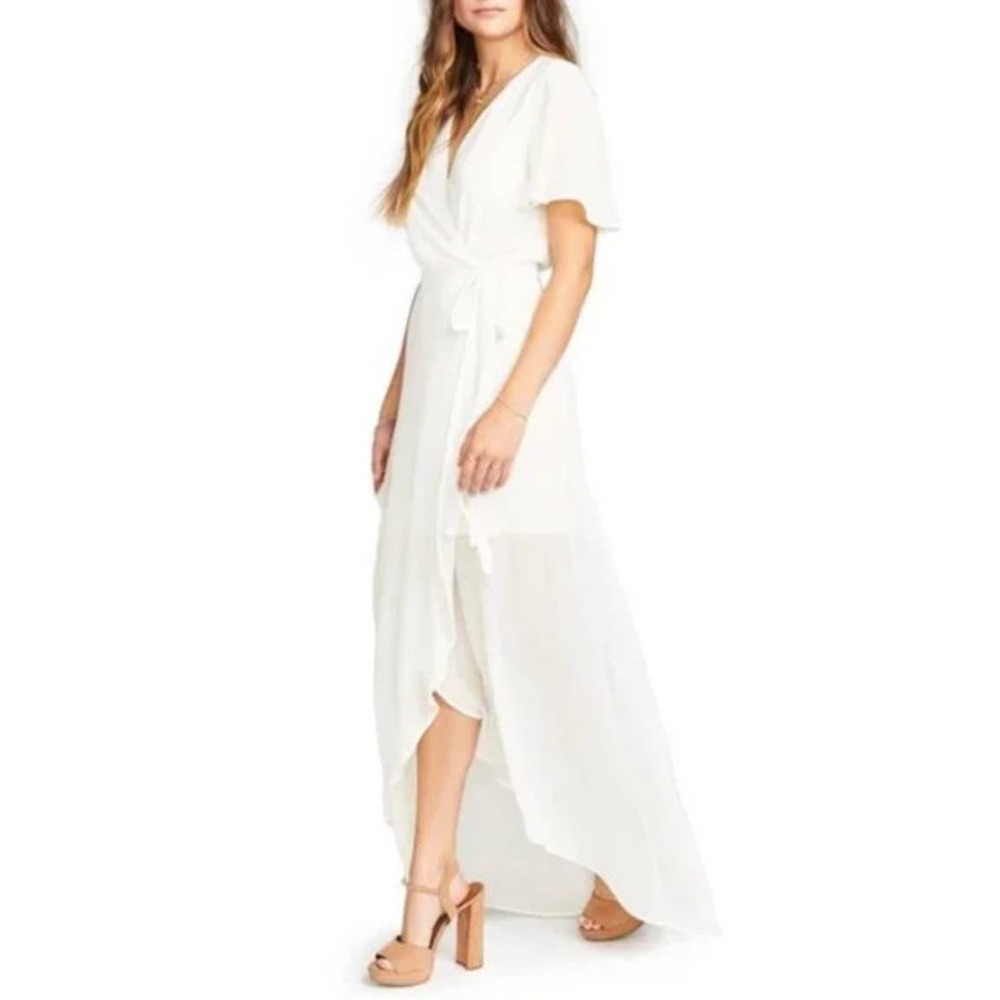 Show Me Your Mumu White Sophia Wrap Dress Size Medium New - Picture 2 of 16